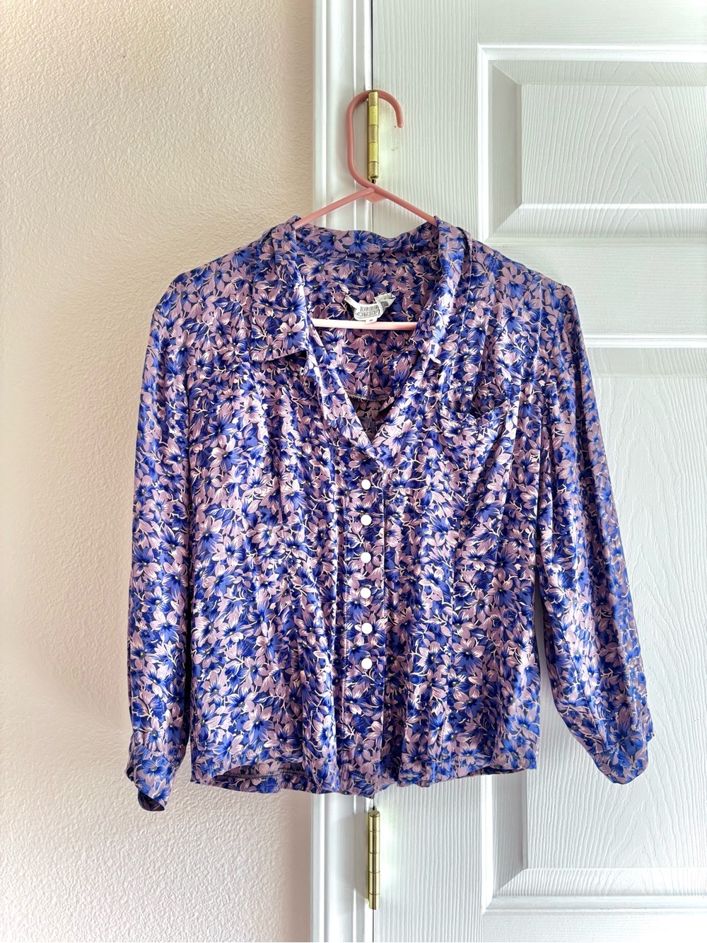 Vintage Debra Moorefield Floral Cottagecore Button Up Blouse Lightweight S